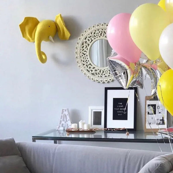 3D Zebra/Elephant/Giraffe Animal Head Wall Mount Children Stuffed Toys Kids Room Wall Home Decoration Accessories Birthday Gifts