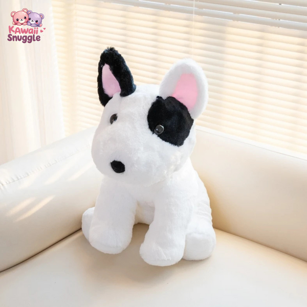Lifelike Sit Bull Terrier Dog Plush Toy