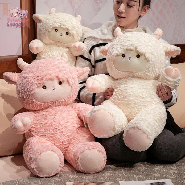 Squishy White Lamb Plush Toys - Huggable Farm Animal