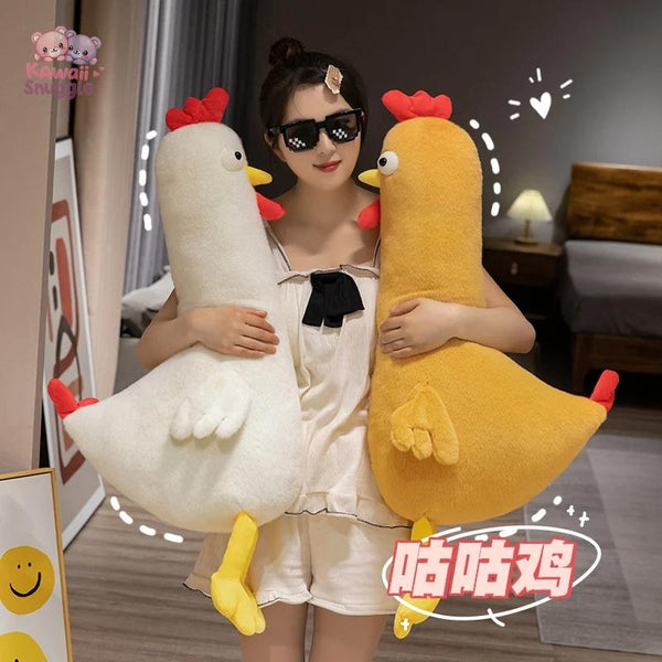 Giant Size Kawaii Stuffed Long Chicken Plush Pillow