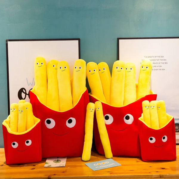 Cartoon French Fries Plush Pillow – Cute Gift for Kids