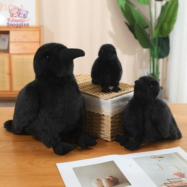 Lifelike Crow Plush Toy – A Feathered Friend for Your Collection!