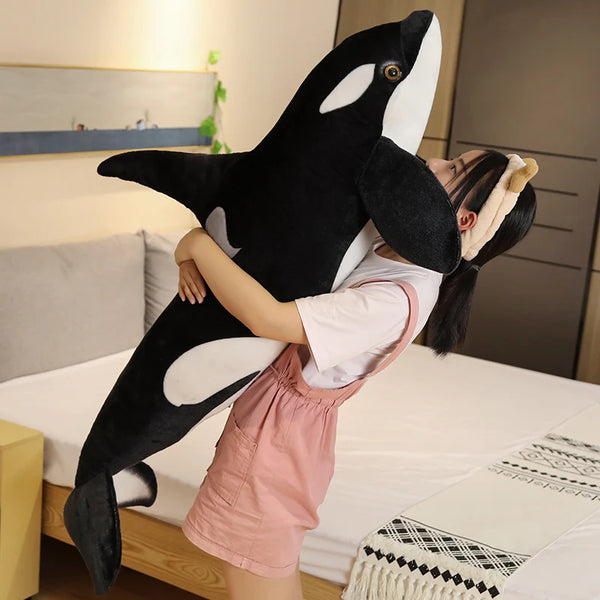 Big Killer whale doll pillow whale Orcinus orca black and white whale plush