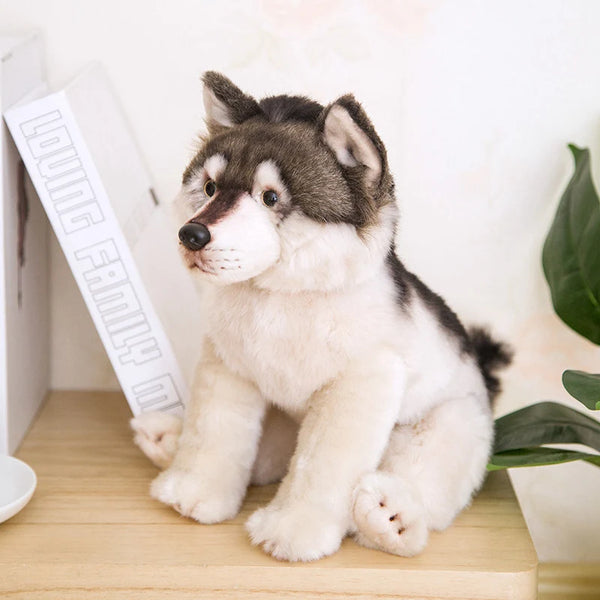 Cute Wolf Plush Toys Wolf Dog Kids Dolls Lifelike Stuffed Pet Soft Anime Decor Collection