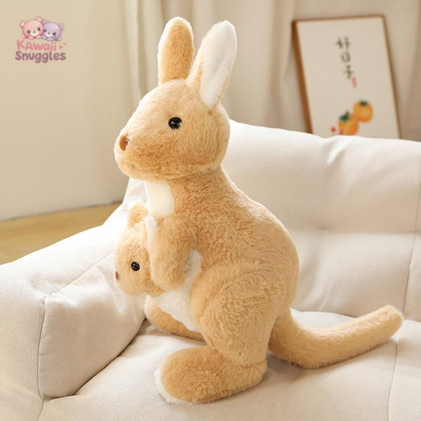 Adorable Mother & Baby Kangaroo Plush Toy – Soft & Huggable