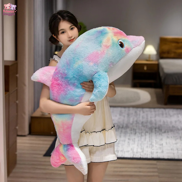 Cute Colorful Dolphin Plush Toy – Your Cozy Ocean Friend!