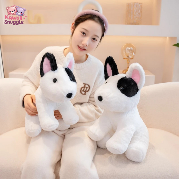 Lifelike Sit Bull Terrier Dog Plush Toy