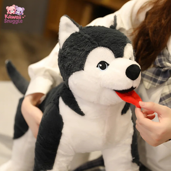 Realistic Husky Dog Plush Toy