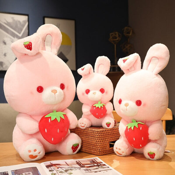 Pink Strawberry Bunny Rabbit Plush