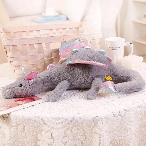 Cartoon Giant Color Evil Flying Dragon Stuffed Pterosaur Dinosaur Flying Wing White Green Yellow Gray Dragon Plush Toy Boy Gift