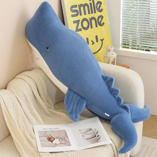 Lifelike Sperm Whale Plush Toy – Soft Sea Animal Cushion