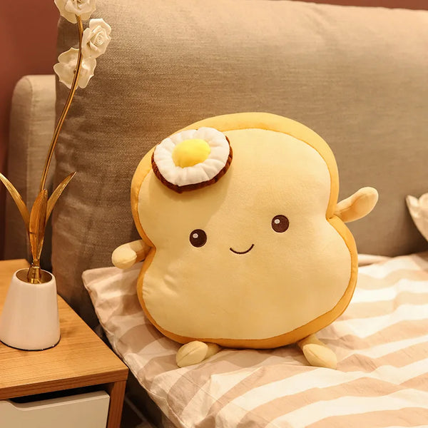 Cute Toast Plush Pillow – Soft Kawaii Bread Toy for Kids and Cozy Gifts