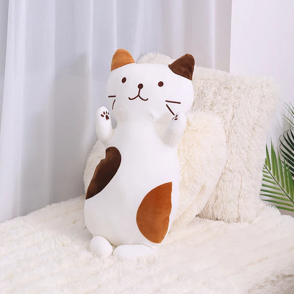 long body fat cat sweet kitten gray brown lovely cartoon animal cute plush toy
