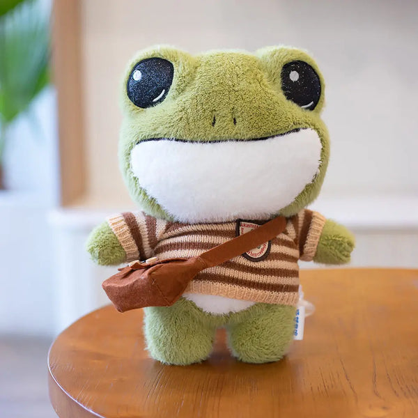Cute Big Eyes Frog Plush Toy Stuffed Animals Soft Sweater