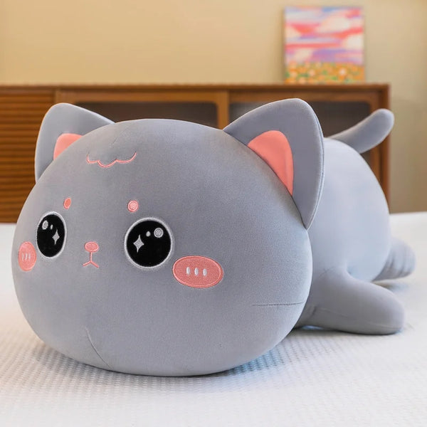 Cute Soft Cat Plush Pillow – Kawaii Sofa Cushion for Kids