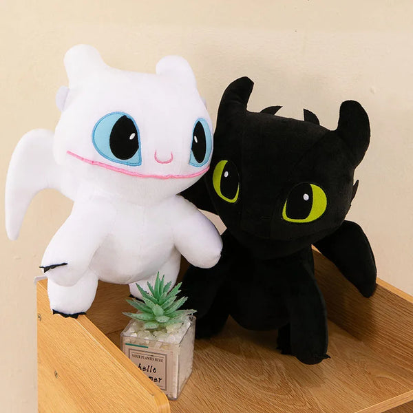 Cute kawaii flying dragon plush toy, black and white dinosaur is suitable for holiday