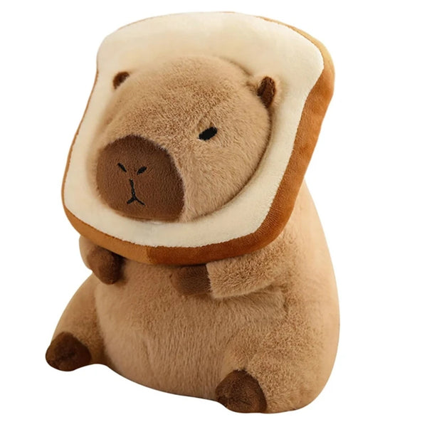 Capybara Toast Plush Toy – Kawaii Capybara Pillow with Removable Bread Hat