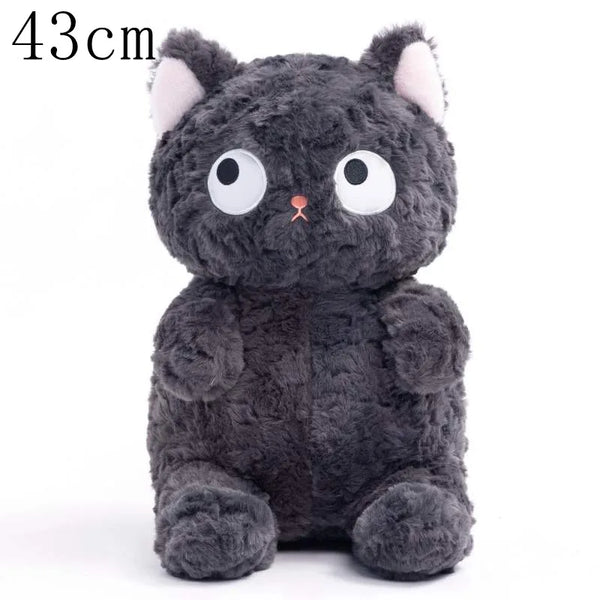 Funny Fat Black Cat Plush Toys – 3 Poses Realistic Cat Dolls