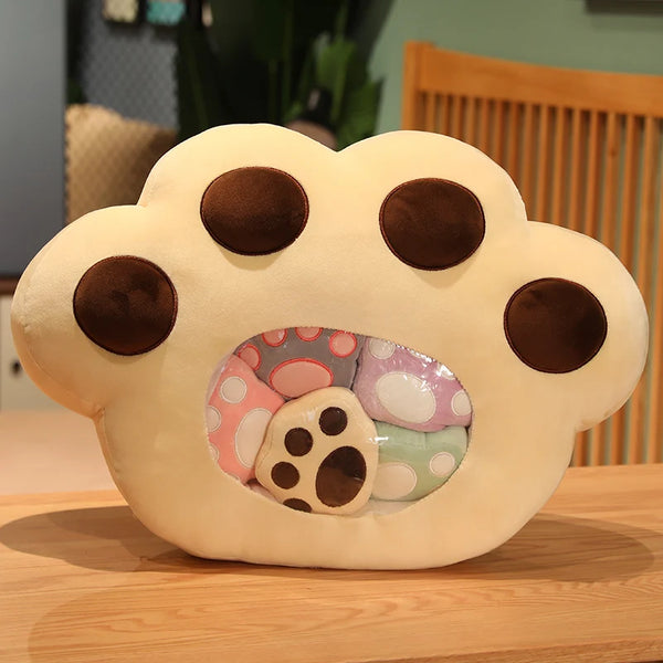 5pcs Snack Pudding Cat Paw Plush Toys Gift Set
