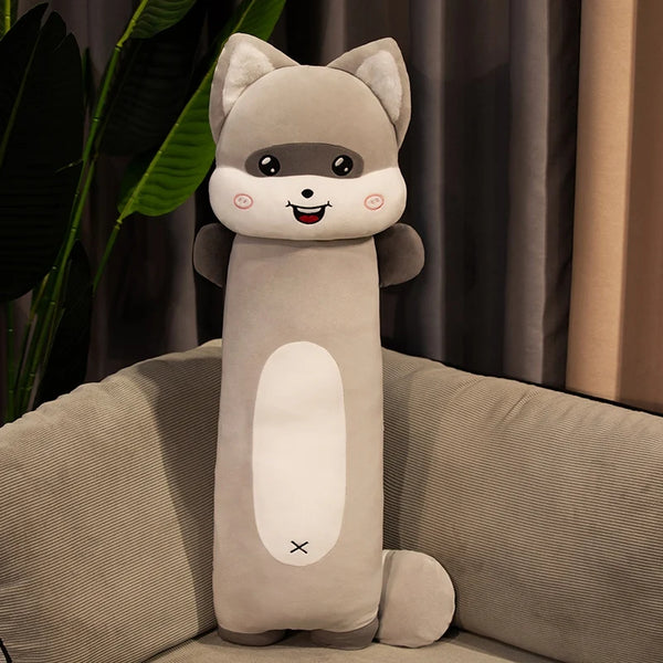 Cute Cat Plush Doll Soft Long Body Raccoon Pillow Stuffed Toys Kawaii Kids Girls