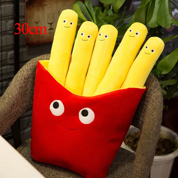 Red Chips Bag and Fries Plush Toy Fun Cartoon Food Pillow Gift
