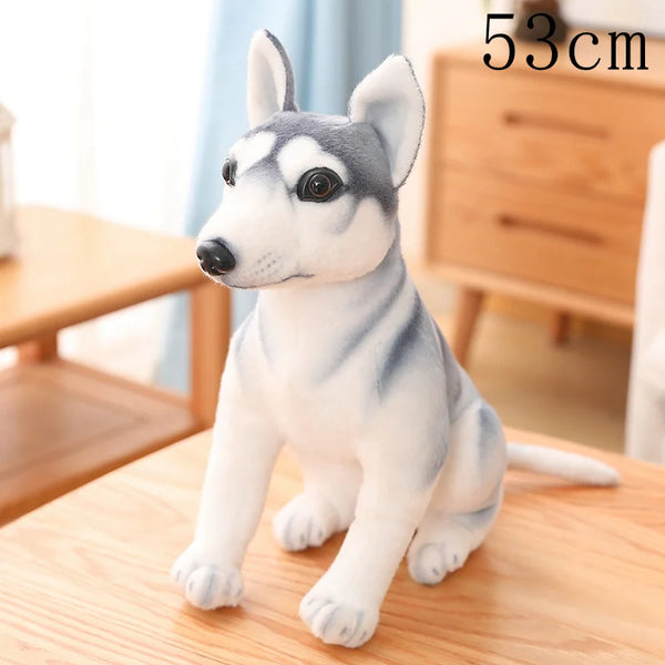 High Quality Big Simulation Dog Plush Toy Stuffed Lifelike Husky Dog Puppy Doll