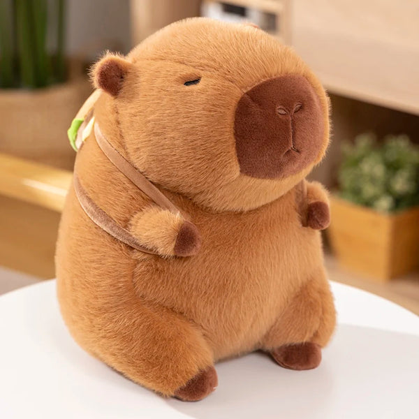 Capybara With Hamburger Plush Toys Accompany Toy Stuffed Animals Puppy Doll