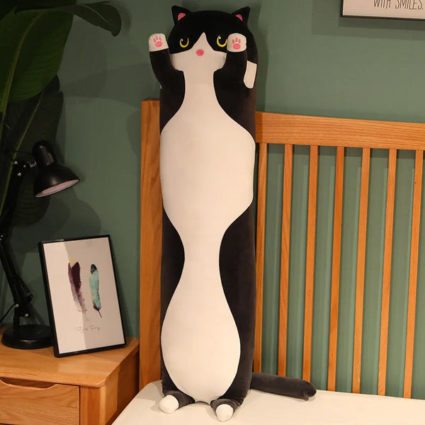 Funny Joy Cute Soft Long Cat Plush Toys Pause Office Nap Pillow Bed Sleep Home Decor