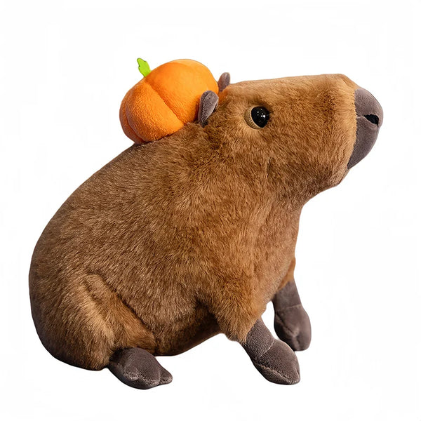 Capybara Plush Doll – A Cozy Companion with Pumpkin Charm
