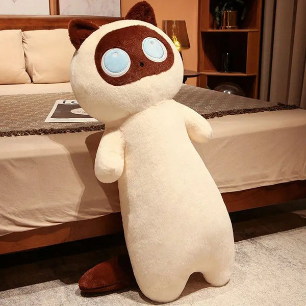 Cute Cat Pillow Sleeping Long Pillow Leg Clamping Cloth Doll Bedhead Cushion