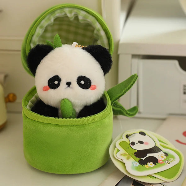 Cute Bamboo Panda Plush Toy Small Pendant Stuffed Animals Soft Doll Fluffy Panda