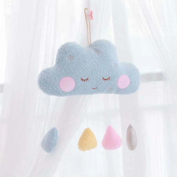 Cute Cloud Moon Rain Drops Plush Toys Wall Hanging – A Whimsy of Weather and Wonder