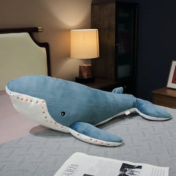 Giant Size Whale Plush Toy Blue Sea Animals Stuffed Huggable Shark