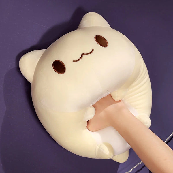 Cute Cat Plush Toy Stuffed Fluffy Cat with Fish Tail Kawaii Cat Soft Doll Toy Gift