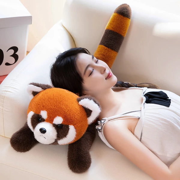 Kawaii Red Panda Plush Toy Lovely Stuffed Animal Lying Raccoon Plush Toys