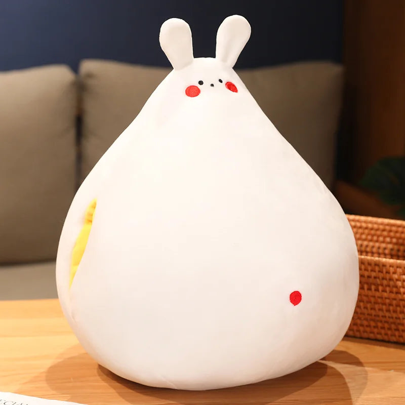 Soft Plush Round Rabbit Pillow – Lazy Sofa Companion & Surprise Gift for All Ages