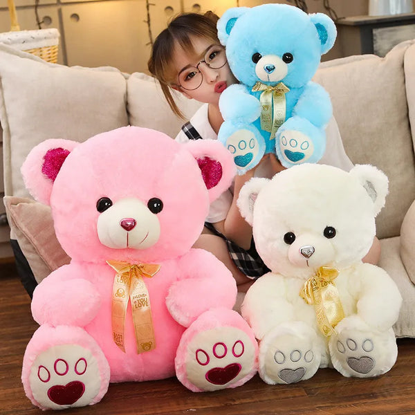 Big Huggale High Quality Teddy Bear with Bow Toy Cute Cartoon Ribbon Teddy Bear Plush Toys Stuffed Plush Animals Bear Doll Birthday Gift For Kids