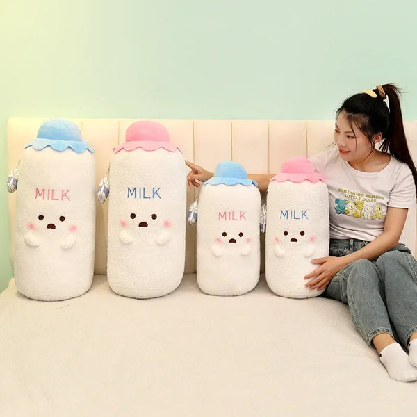 Adorable Milk Bottle Shaped Stuffed Pillow Kawaii Soft Plush Toys Baby's Bottle Doll For Boys And Girls Christmas Birthday Gifts