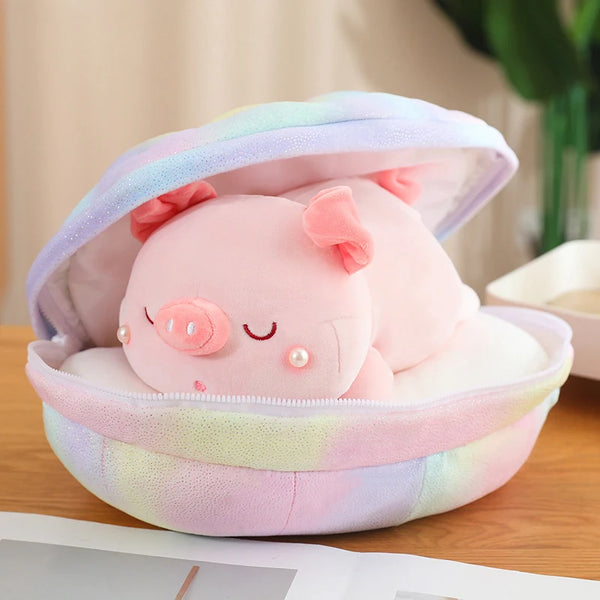 Beautiful Pearl Purse Cute Pig Inside Lovely Party Bag Stuffed Soft Pig