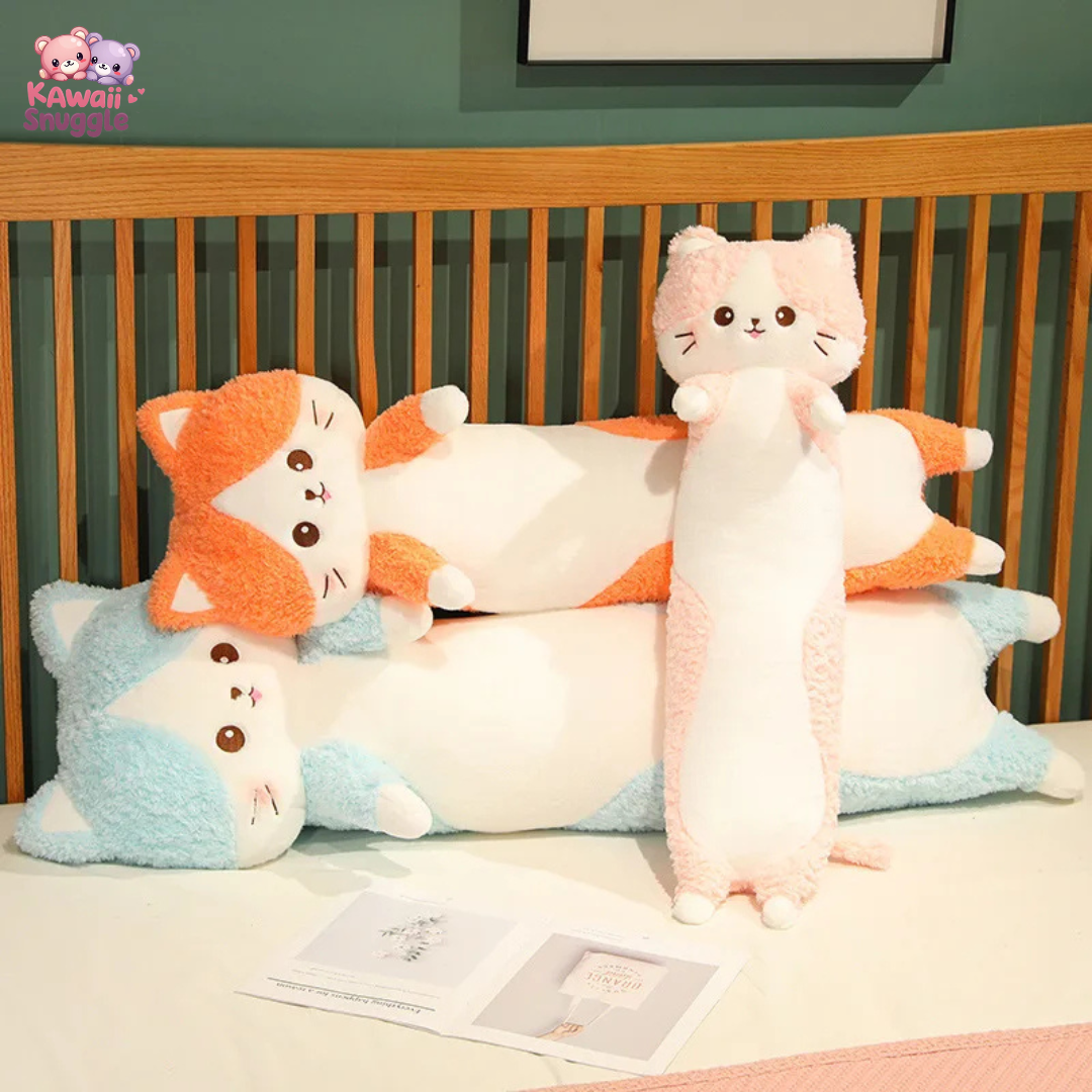 Happy Cat Body Pillow - Cozy Snuggly Companion