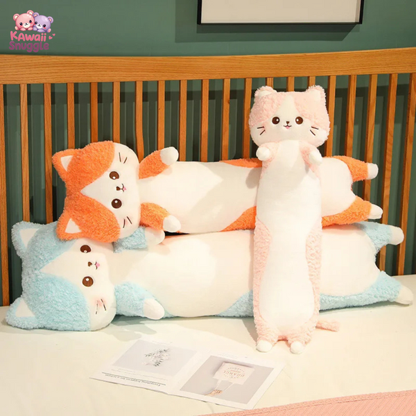Happy Cat Body Pillow - Cozy Snuggly Companion