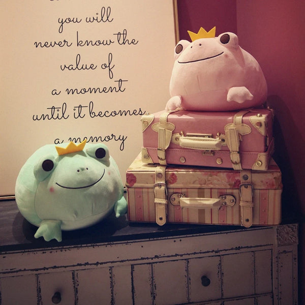 cute the Crown Frog plush pillow stuffed down cotton toys kawaii smile frog dolls birthday gift