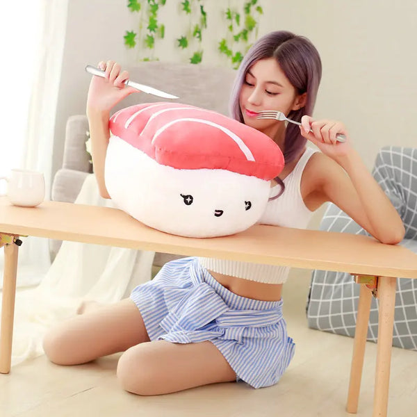 Stuffed Tuna Sushi Pillow – A Cozy Slice of Japan for Your Heart and Home