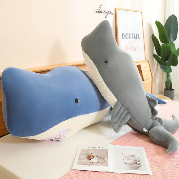 Lifelike Sperm Whale Plush Toy – Soft Sea Animal Cushion