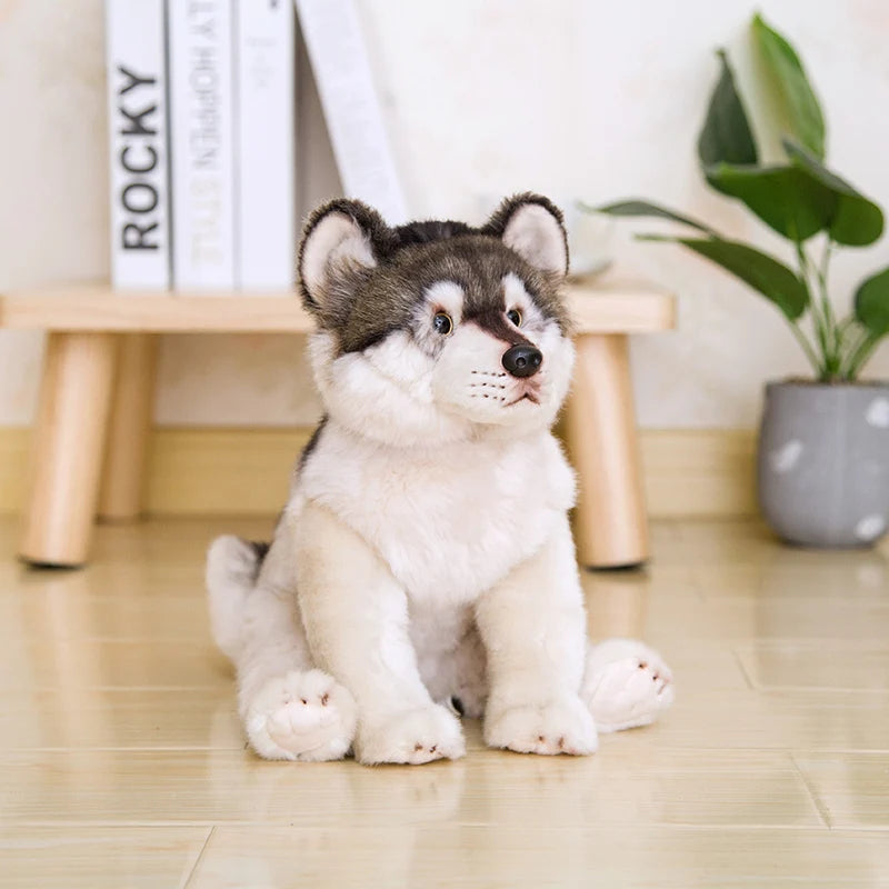 Cute Wolf Plush Toys Wolf Dog Kids Dolls Lifelike Stuffed Pet Soft Anime Decor Collection