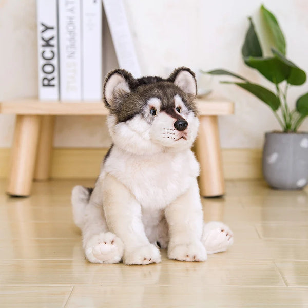 Cute Wolf Plush Toys Wolf Dog Kids Dolls Lifelike Stuffed Pet Soft Anime Decor Collection