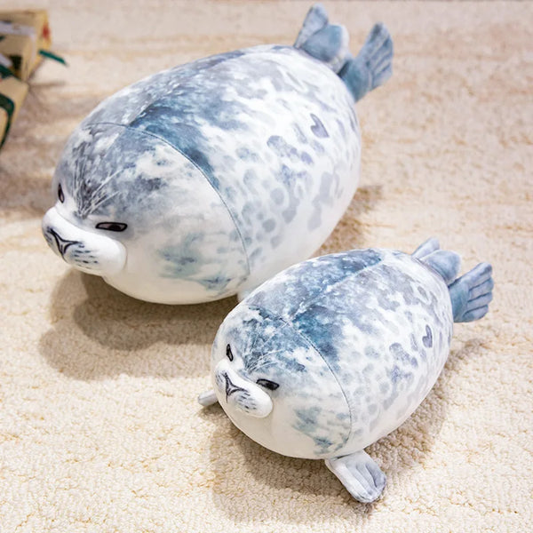 Cute Real Life Blue Pink Couple Sea Lion Plush – A Pair of Cuddly Ocean Friends