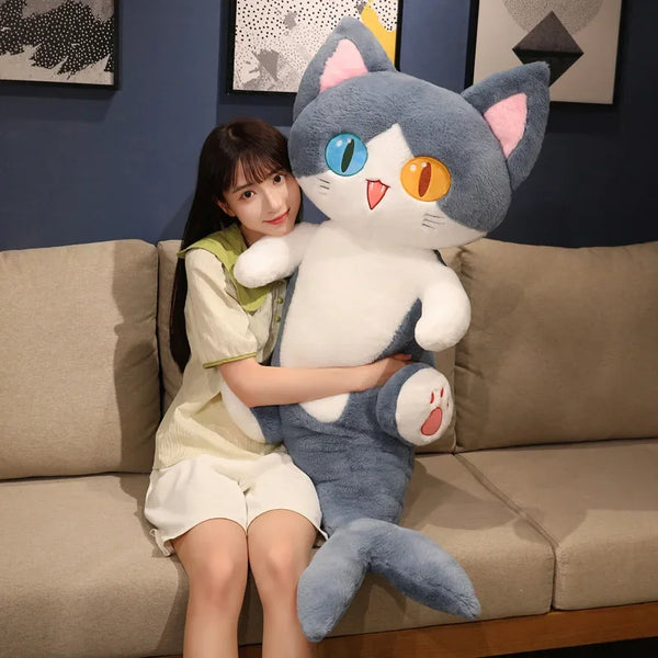Kawaii Transform Blue Shark Cat Plush Toy – 50-85cm Soft Pillow Gift