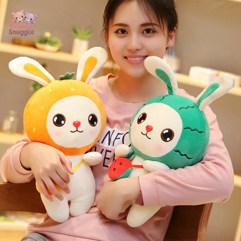 Cute Fruit Rabbit Plush Toys - Soft & Huggable Bunny Dolls
