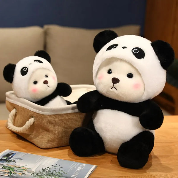 Kawaii Panda Plush Toy Soft Stuffed Bear Turn Into Panda Animal Lovely Style